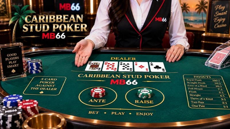 Caribbean Stud Poker MB66 – Luật Poker 5 Lá & Ante/Raise Caribbean Stud Poker MB66 – Luật Poker 5 Lá & Ante/Raise